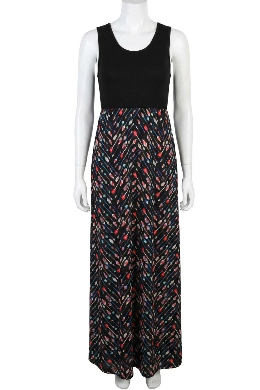 NEW MICHELLE MAE black arrows maxi dress in black